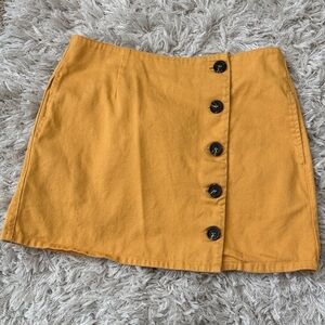 Mustard Button-Up Skirt